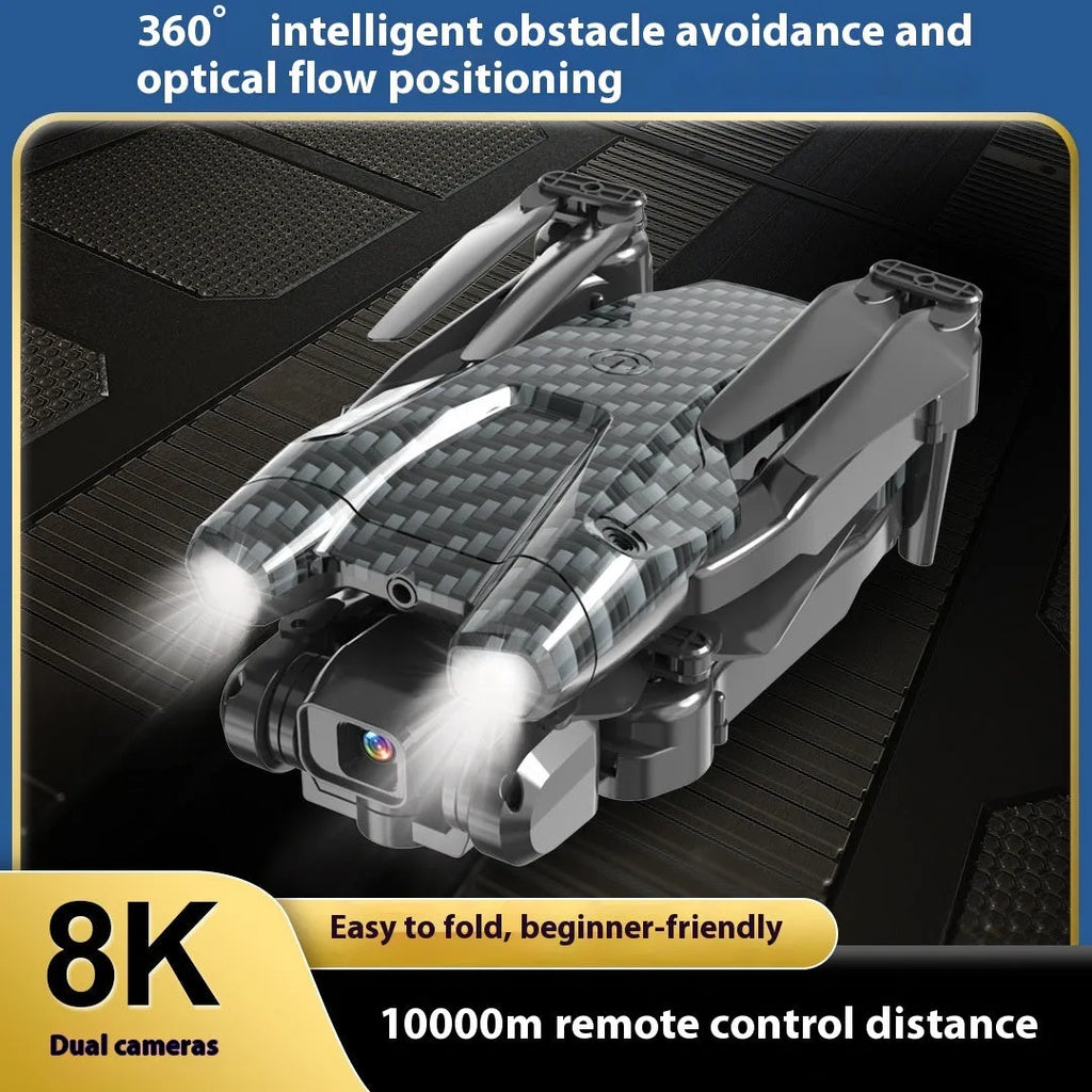 S138 professional UAV drone with folding carbon fibre design showing obstacle avoidance sensors and camera mounting