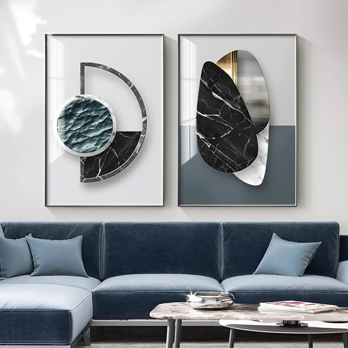 Abstract geometric design printed on a canvas wall painting poster.