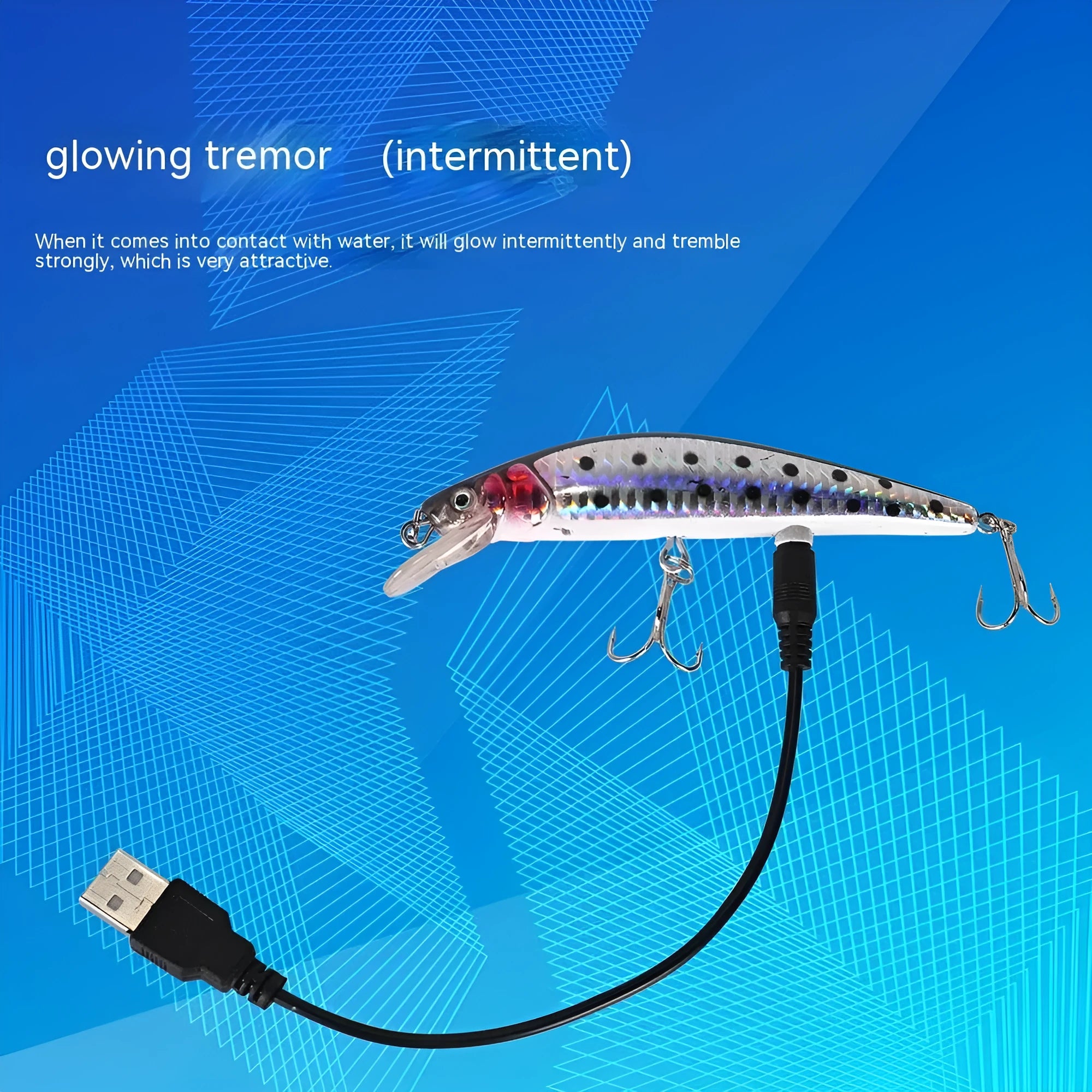 Floating Mino Electric USB Bait Lamp colourful fishing lure with USB charger