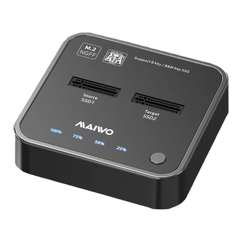 MAIWO K3016 M.2 solid state hard drive dock copier with data cables and power adapter