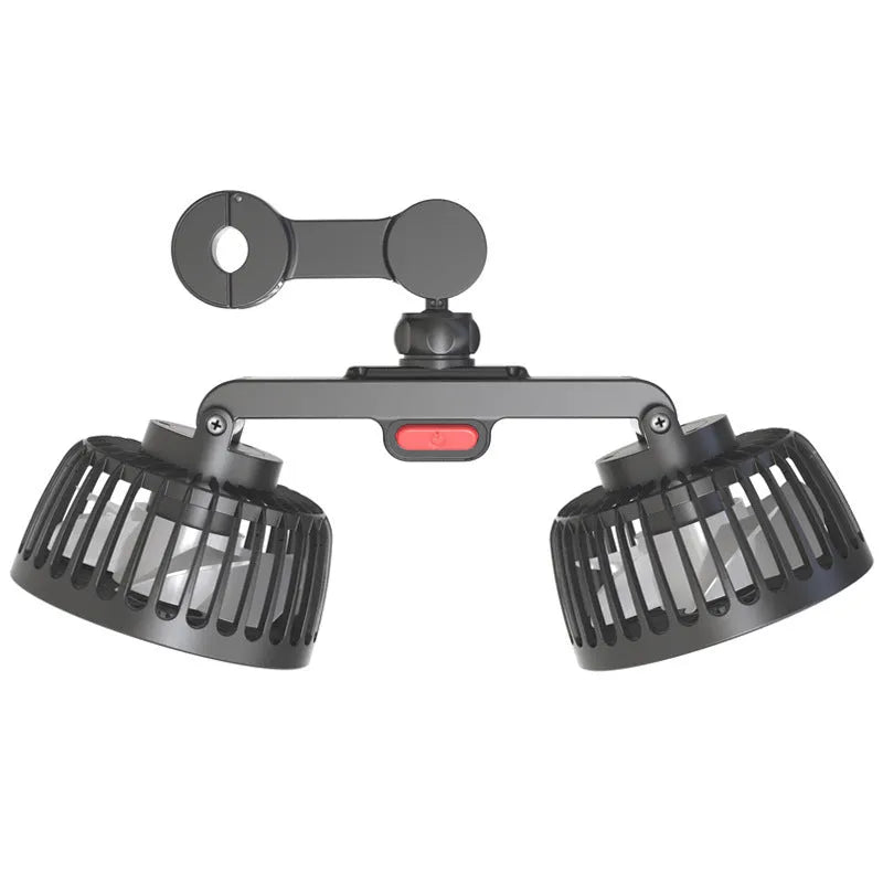 Black car USB rear electric fan with single head and universal vehicle fit