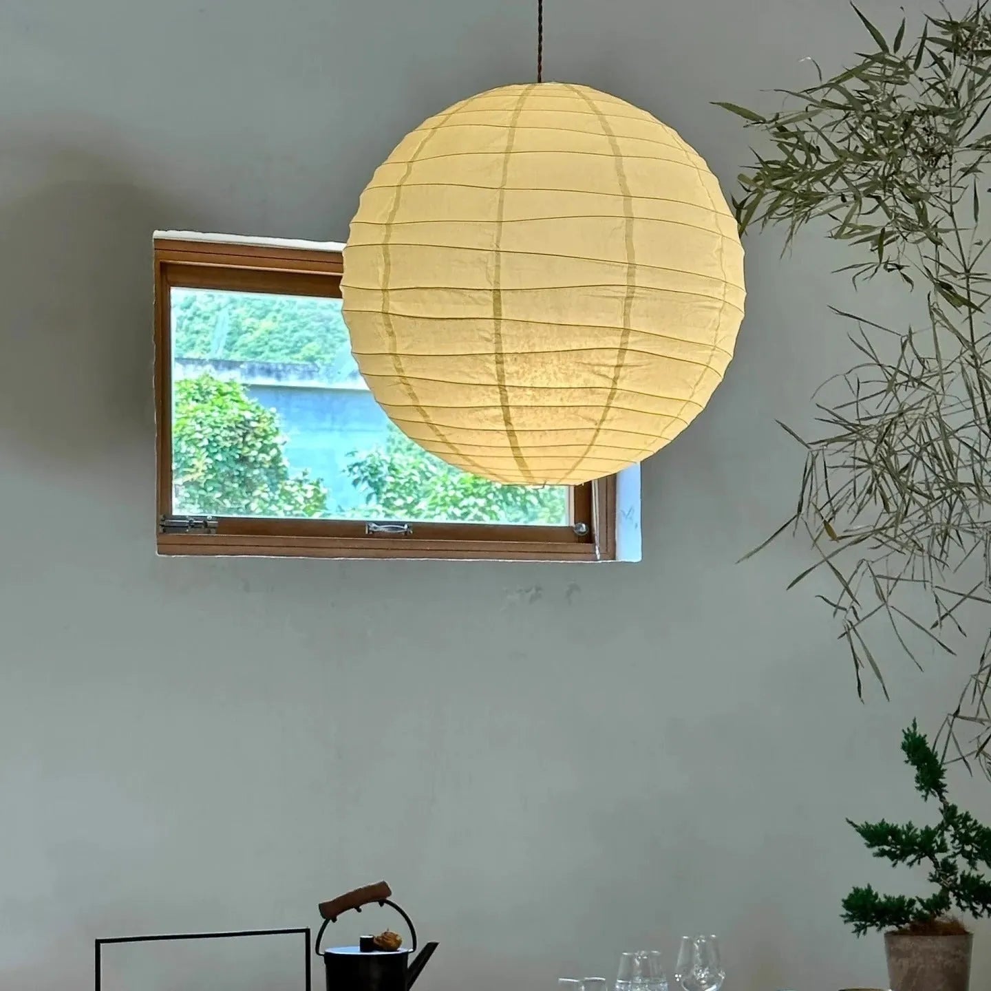 Japanese rice paper chandelier pendant light in 30cm and 45cm diameter options