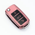 Volkswagen Model A folding key case in TPU with buckle set showing four colour options