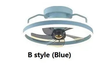 Modern simple style ceiling fan with integrated light, 500mm diameter with PC blades and acrylic shade.