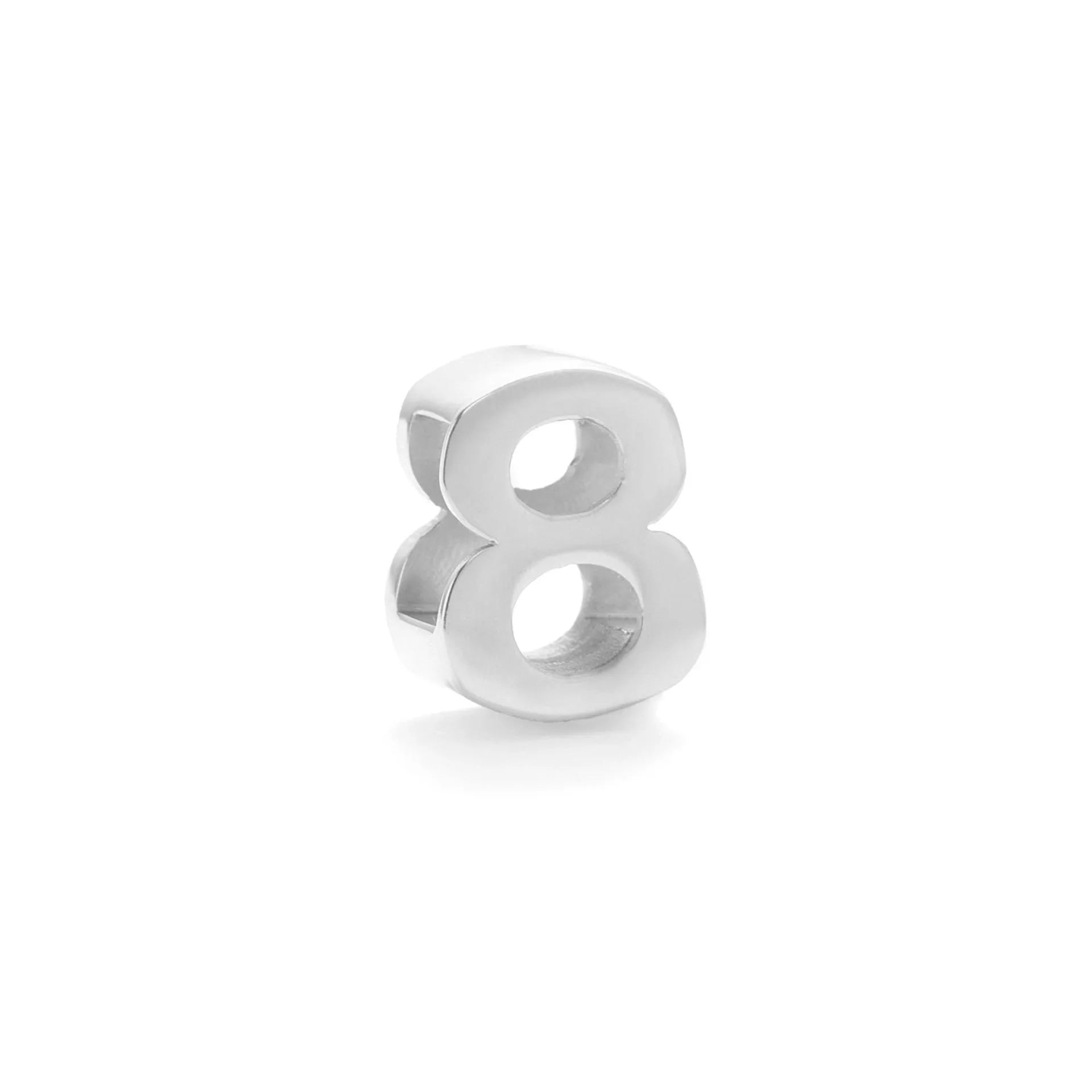 A gold and a silver titanium steel necklace with letter and number pendants on a 40.5cm chain.