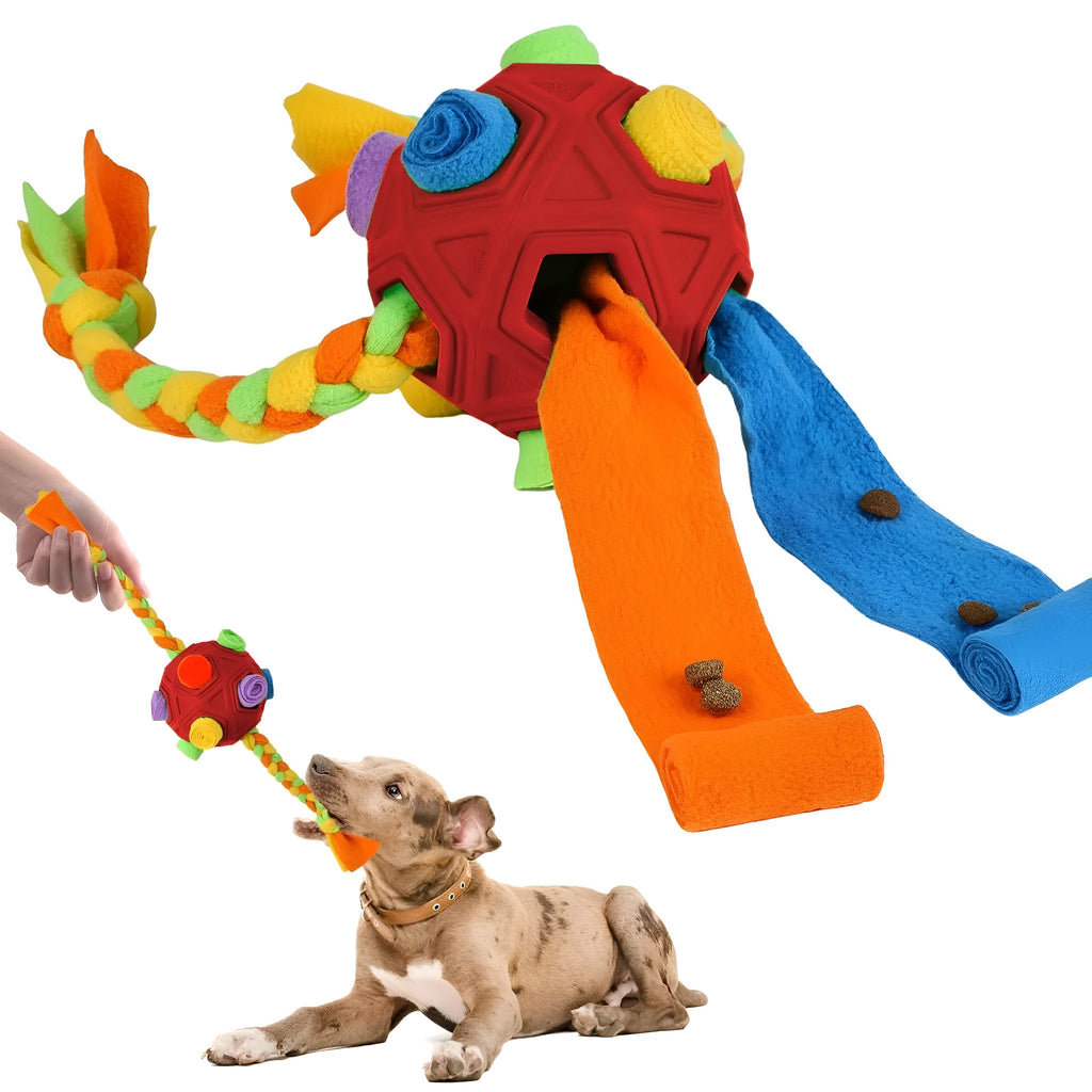 Bite-resistant dog puzzle training ball with sniffing challenge in various colour options