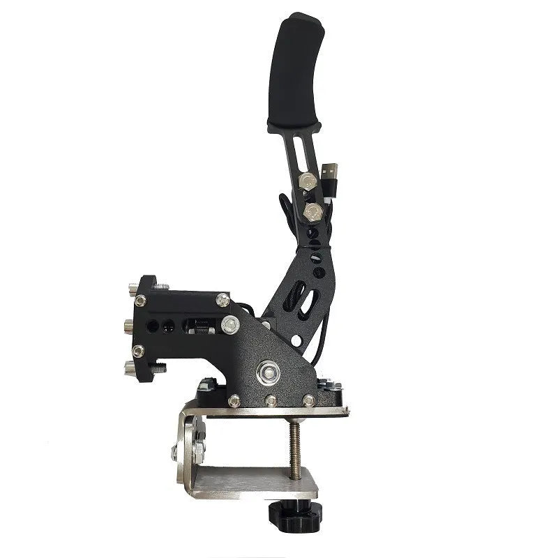 USB racing simulator handbrake with mounting clamp for Logitech and Thrustmaster wheels