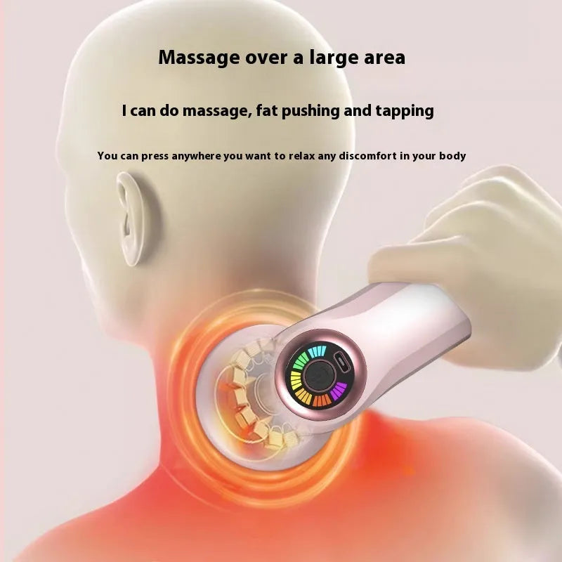 USB electric massager device in black plastic housing for back, leg and cervical spine massage