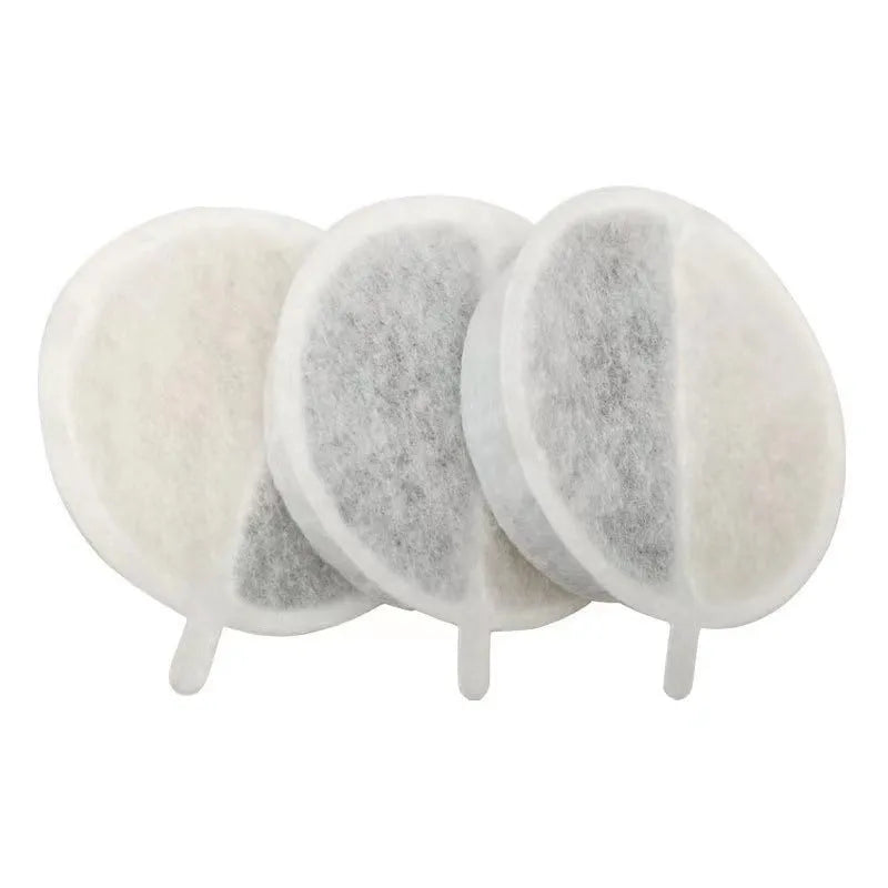 Pet water dispenser filter cartridge with coconut shell activated carbon, available in white or black.