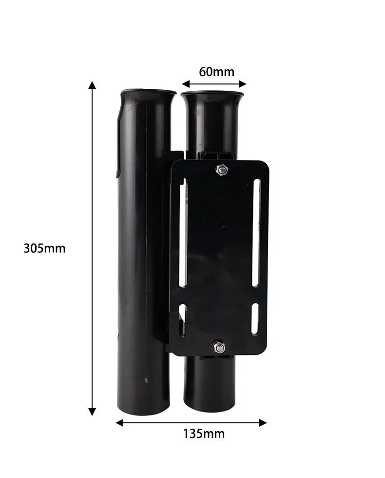 Carbon-fibre reinforced plastic fishing rod rack for motorcycle and electric bicycle mounting with double-layer rod frame