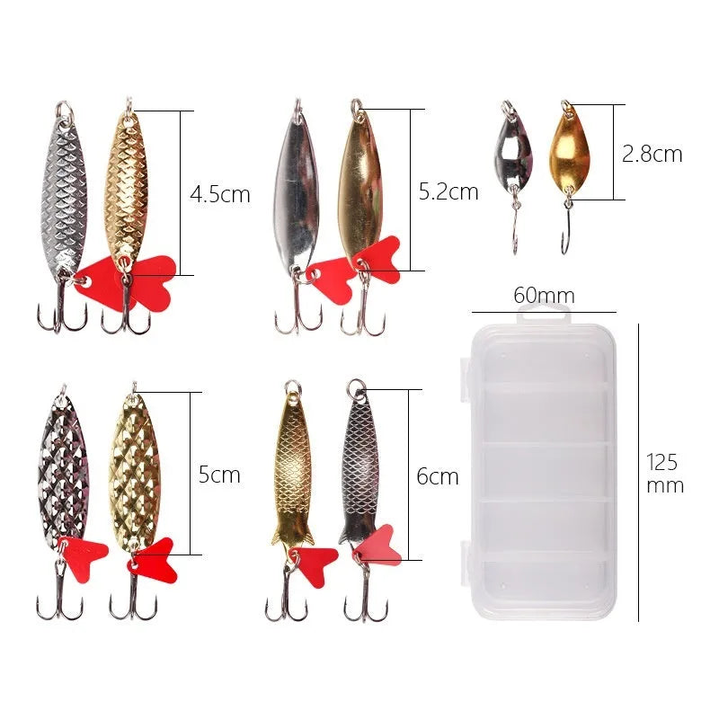 Metal pineapple-shaped fishing lure sequins in gold and silver colours for bait making