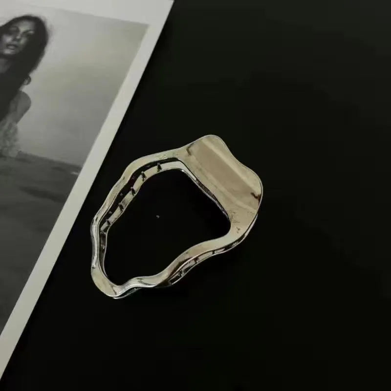 Polished zinc alloy hair barrette for women in gold or silver geometric shapes including square, arc, and triangle styles.