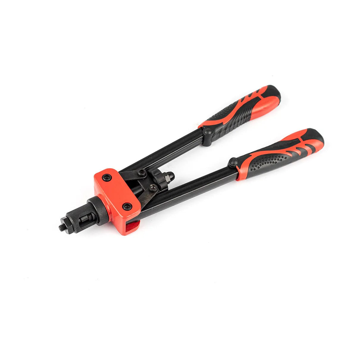 CQ14 14-inch alloy pull-setter riveter tool with six nose pieces for M3 to M10 rivet nuts.