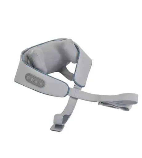 Creamy white rechargeable shoulder and neck kneading massager with infrared function