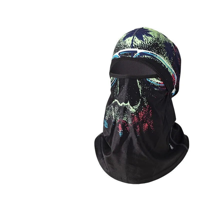 Motorcycle riding head cover and gloves set in dome style with cotton construction