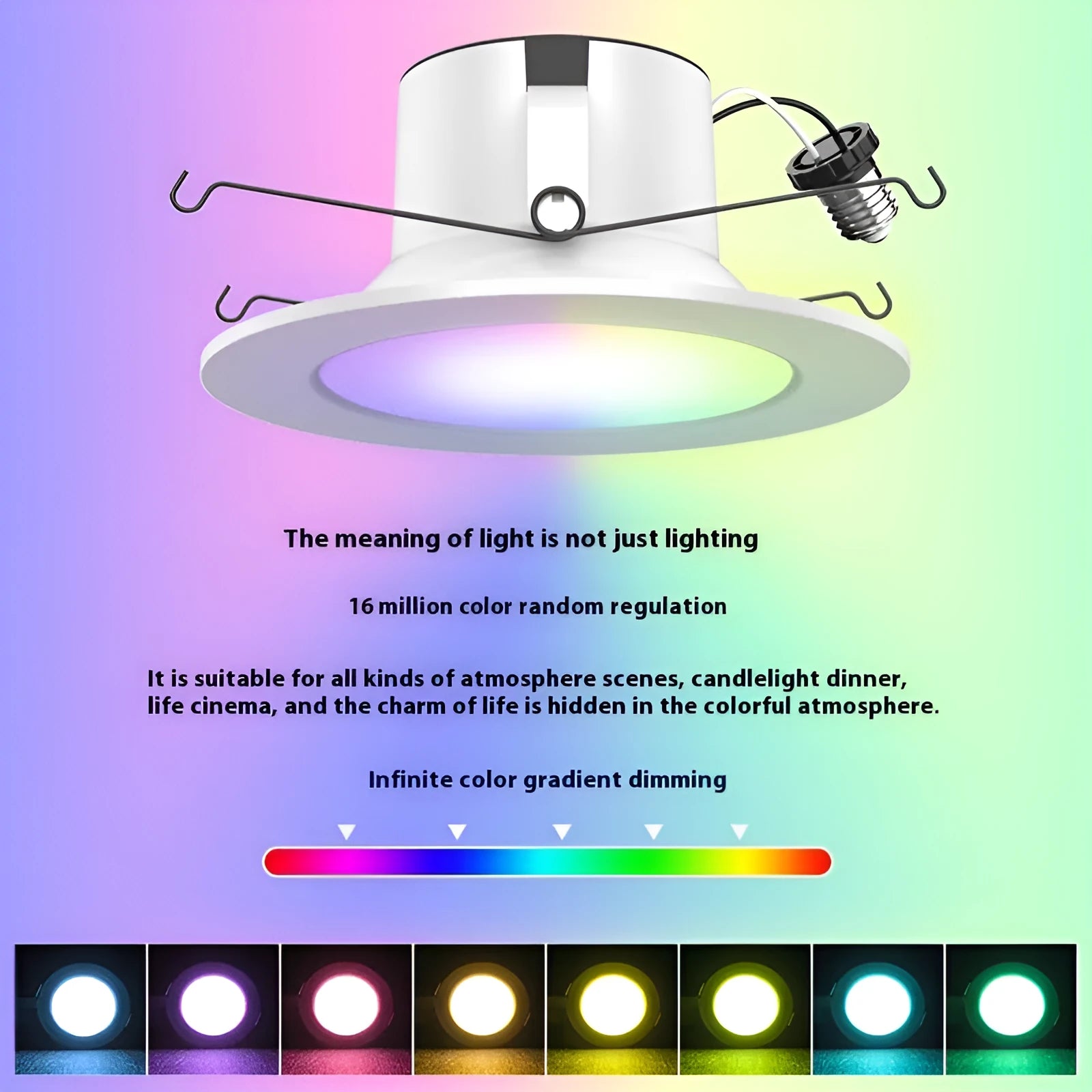 Smart WiFi Bluetooth RGBW colour changing ceiling tube lamp with remote control on a white background