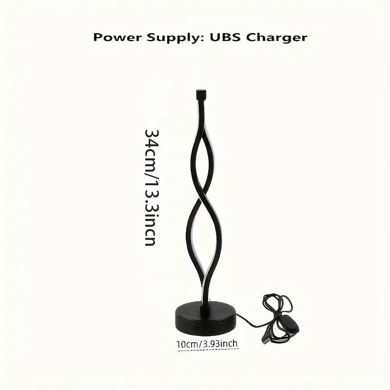 Black aluminium desk lamp with touch and button dimming controls on a desk.