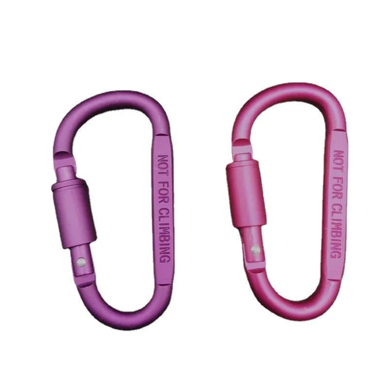 Aluminium D-shaped climbing carabiner with twist lock gate in a selection of colours