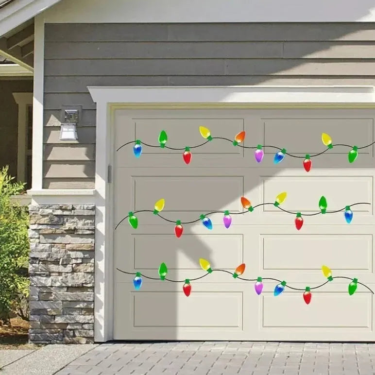 Christmas magnetic reflective light bulb set with 24 bulb ornaments and 12 wire pieces for car and refrigerator decoration