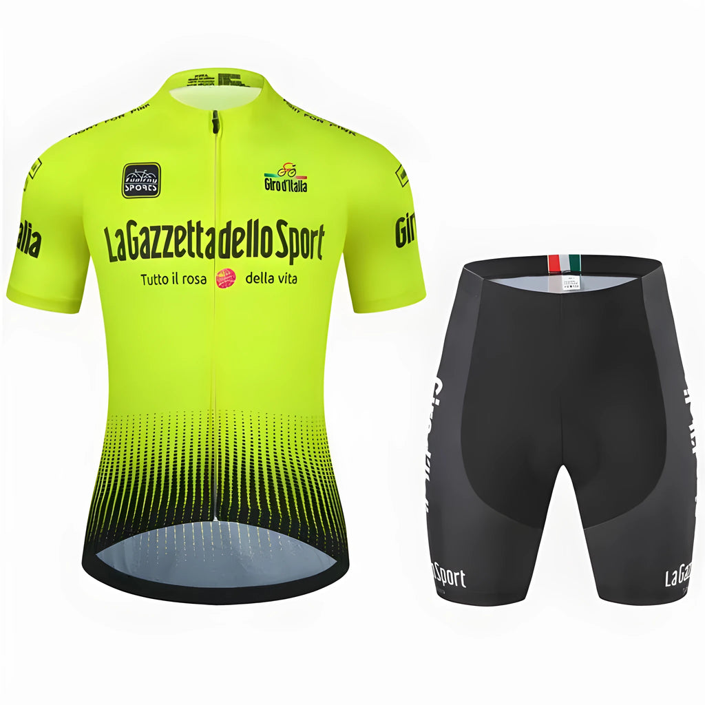 Loop road bike short sleeve cycling suit in breathable polyester fabric.