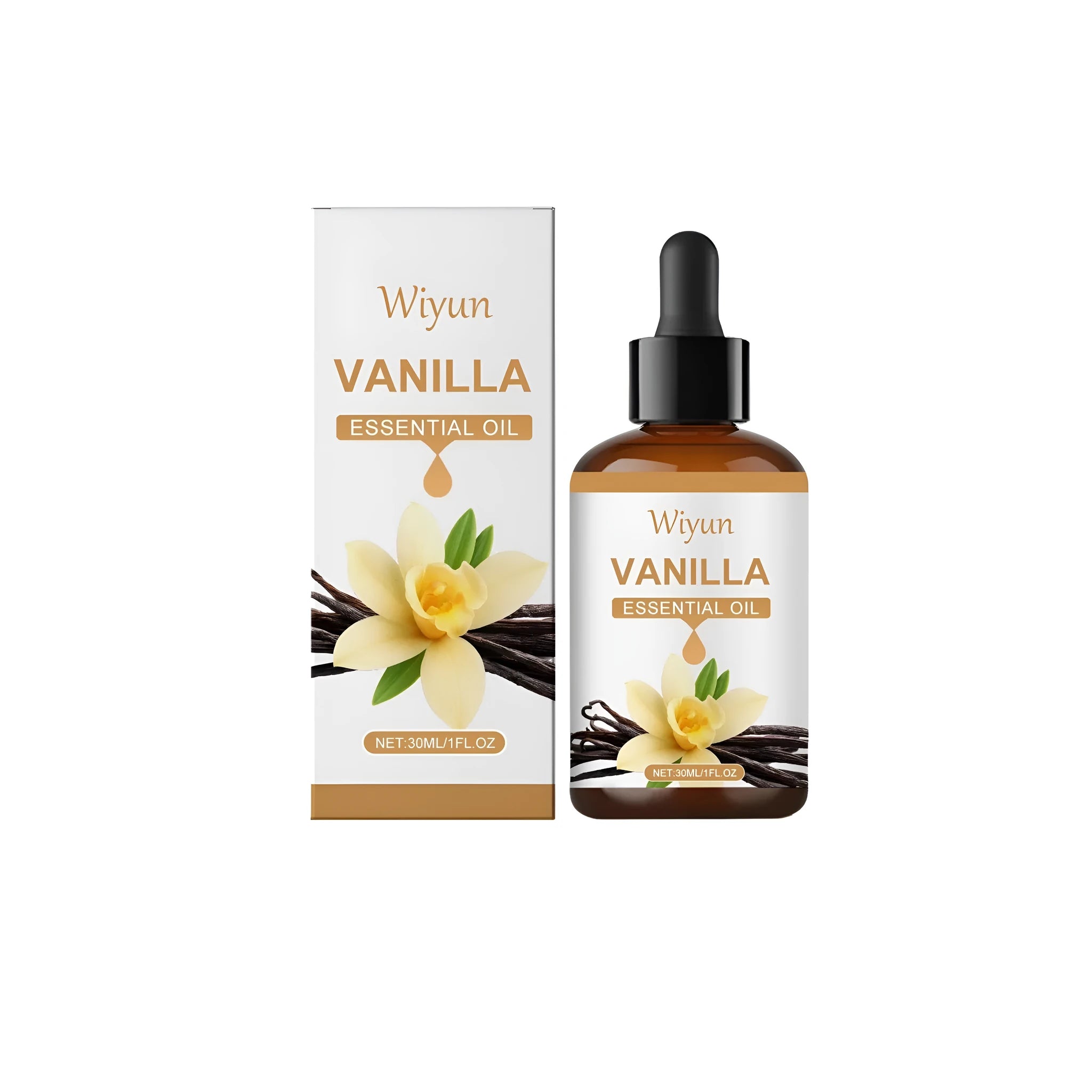 30ml amber glass bottle of vanilla flavoured oil for cooking and baking
