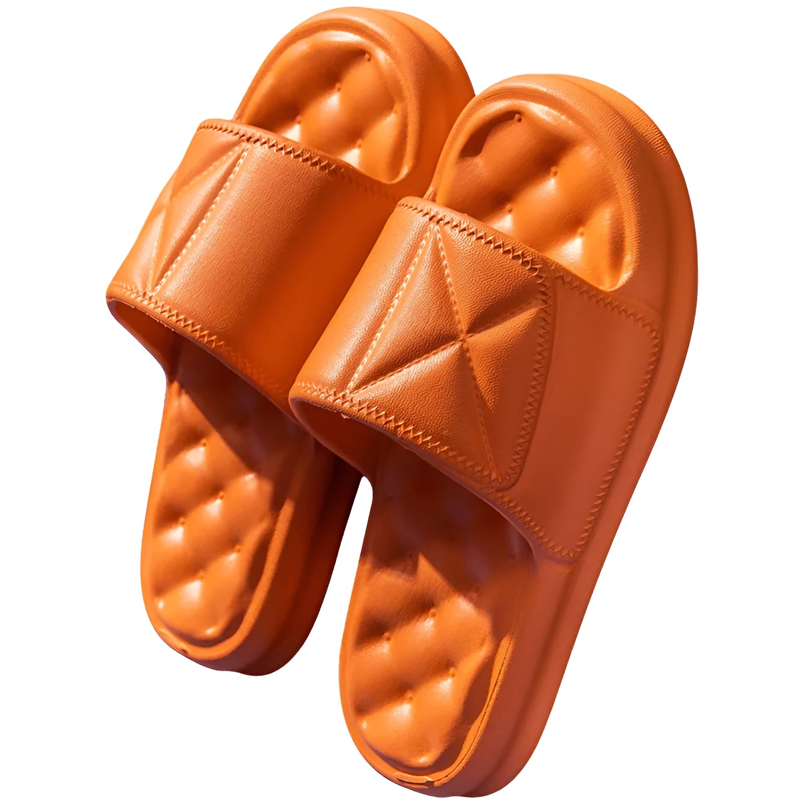 Pair of soft EVA bathroom sandals with a textured non-slip sole, shown in a choice of colours.