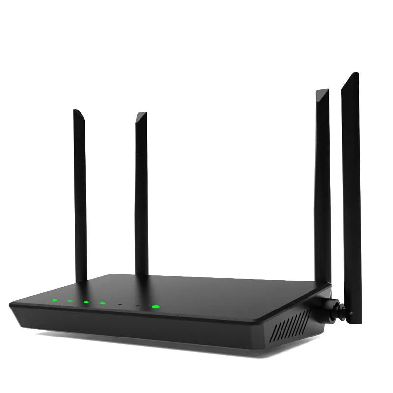 Portable WiFi router with 300m range in black or white metal housing showing network ports