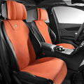 Tailored leather ultra thin car seat cover with fur material in Hermes Orange colour