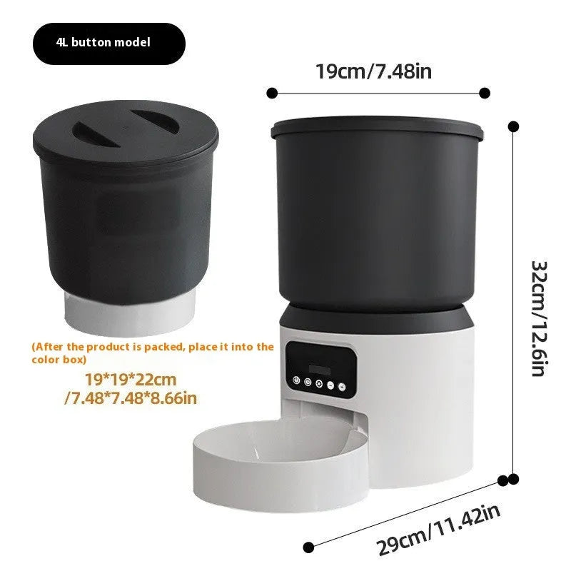 4 litre smart pet feeder with automatic timing and remote monitoring options for cats and dogs
