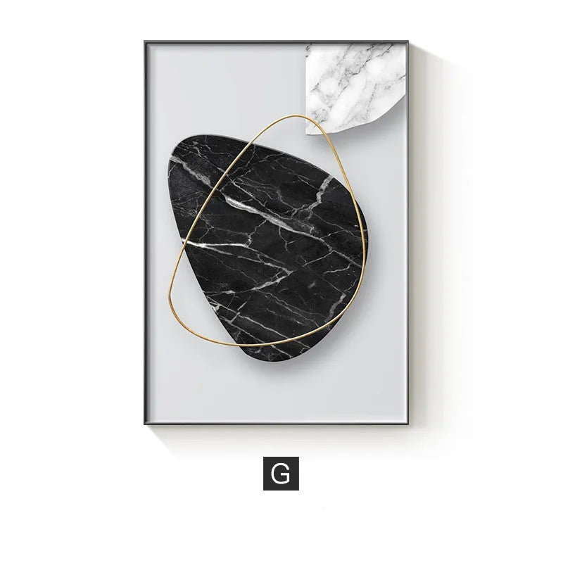 Abstract geometric design printed on a canvas wall painting poster.
