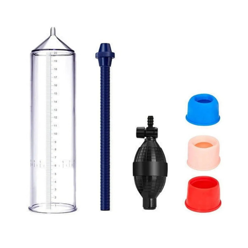 Male minimalist home exercise machine silicone cover accessory set with plastic valve exerciser