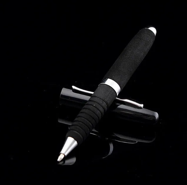 Metal-capped ballpoint pen with 1.0mm bullet tip shown in multiple ink colour options.
