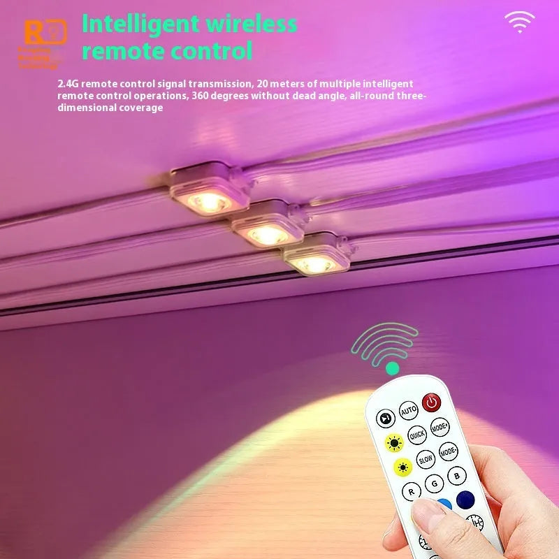 Outdoor decorative lighting chain with planet-shaped bulbs and intelligent graffiti control for eaves and courtyards