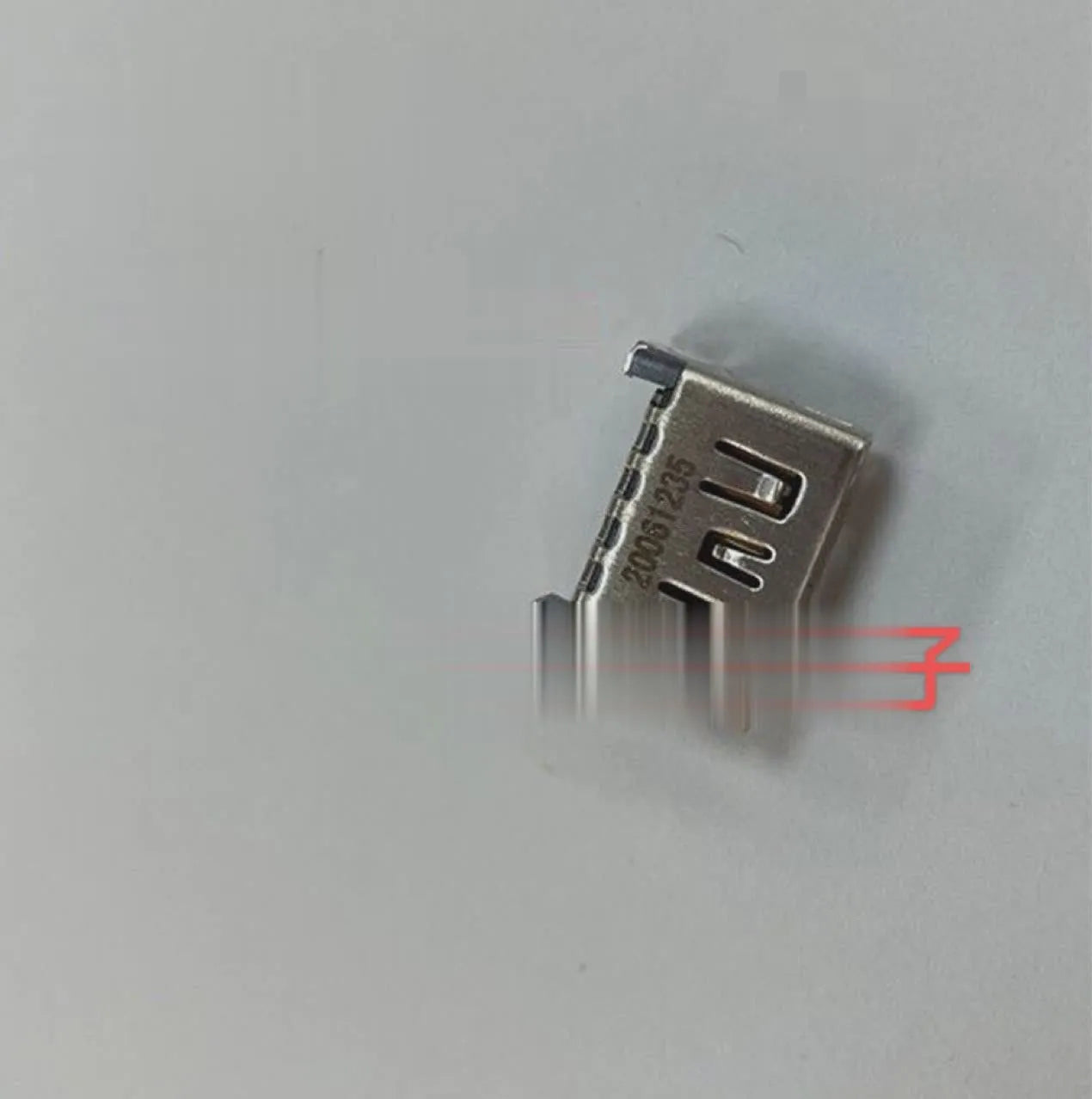 Silver HDMI interface host socket for gaming console connectivity