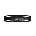 Black nylon child car seat buckle clip for 5-point harness measuring 14.5 by 4 centimetres