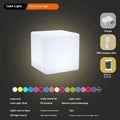 Square LED waterproof cube stool light in modern design with solar and rechargeable power options