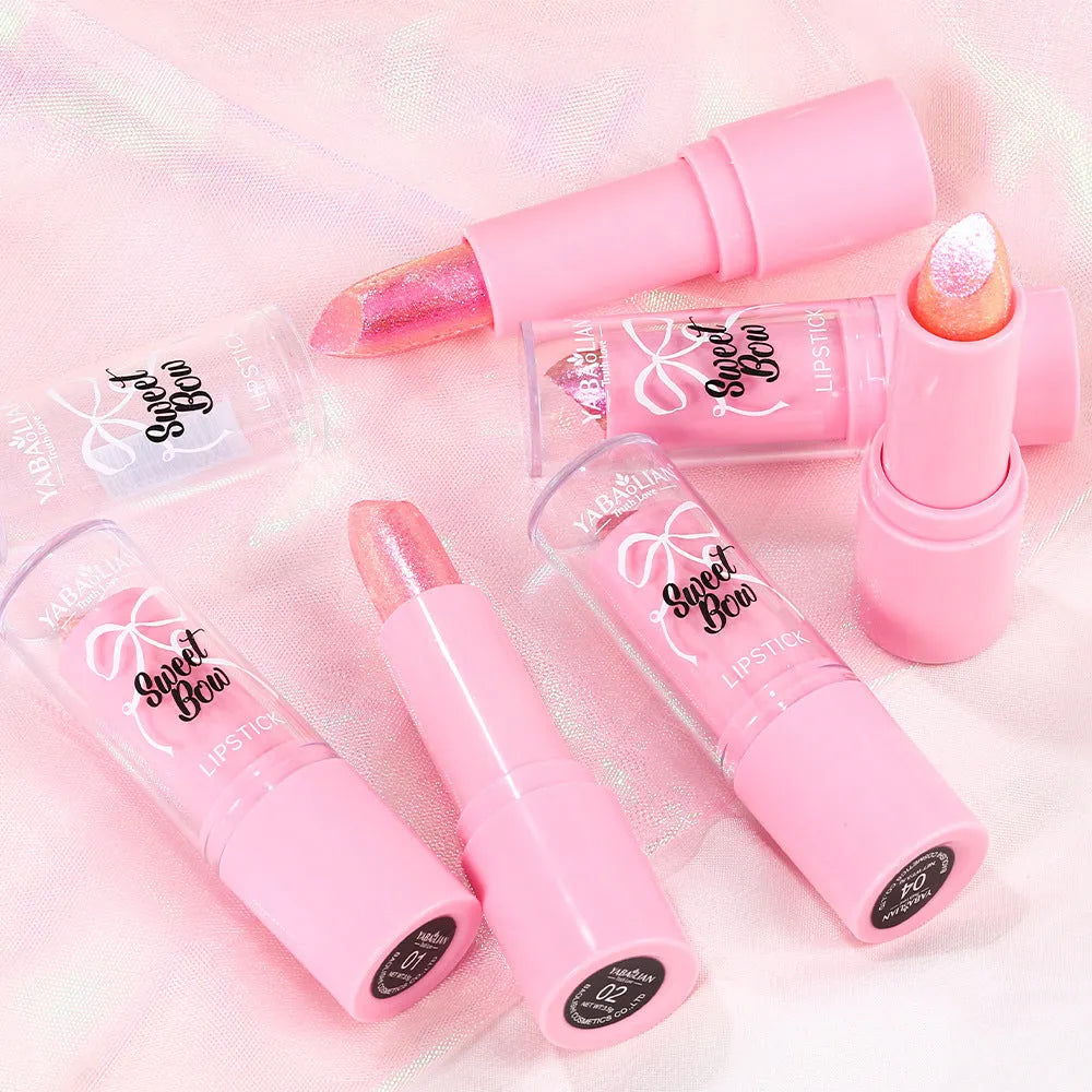 Diamond lipstick with sweetheart bow design in six colour shades
