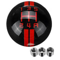 Universal black ball 5-speed car gear head with red number detailing on 5th gear position