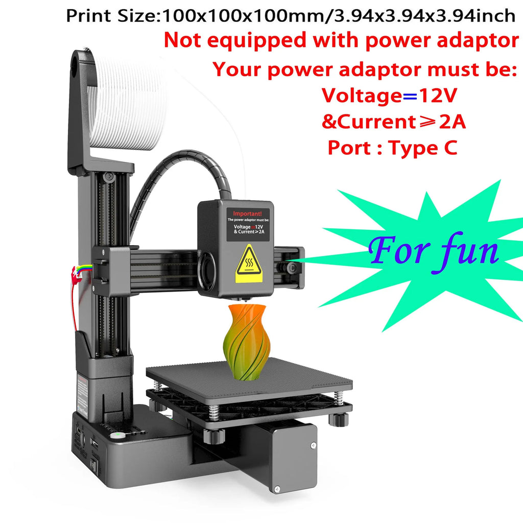 White EasyThreed K10 3D printer with 175mm print volume for TPU and PLA filaments