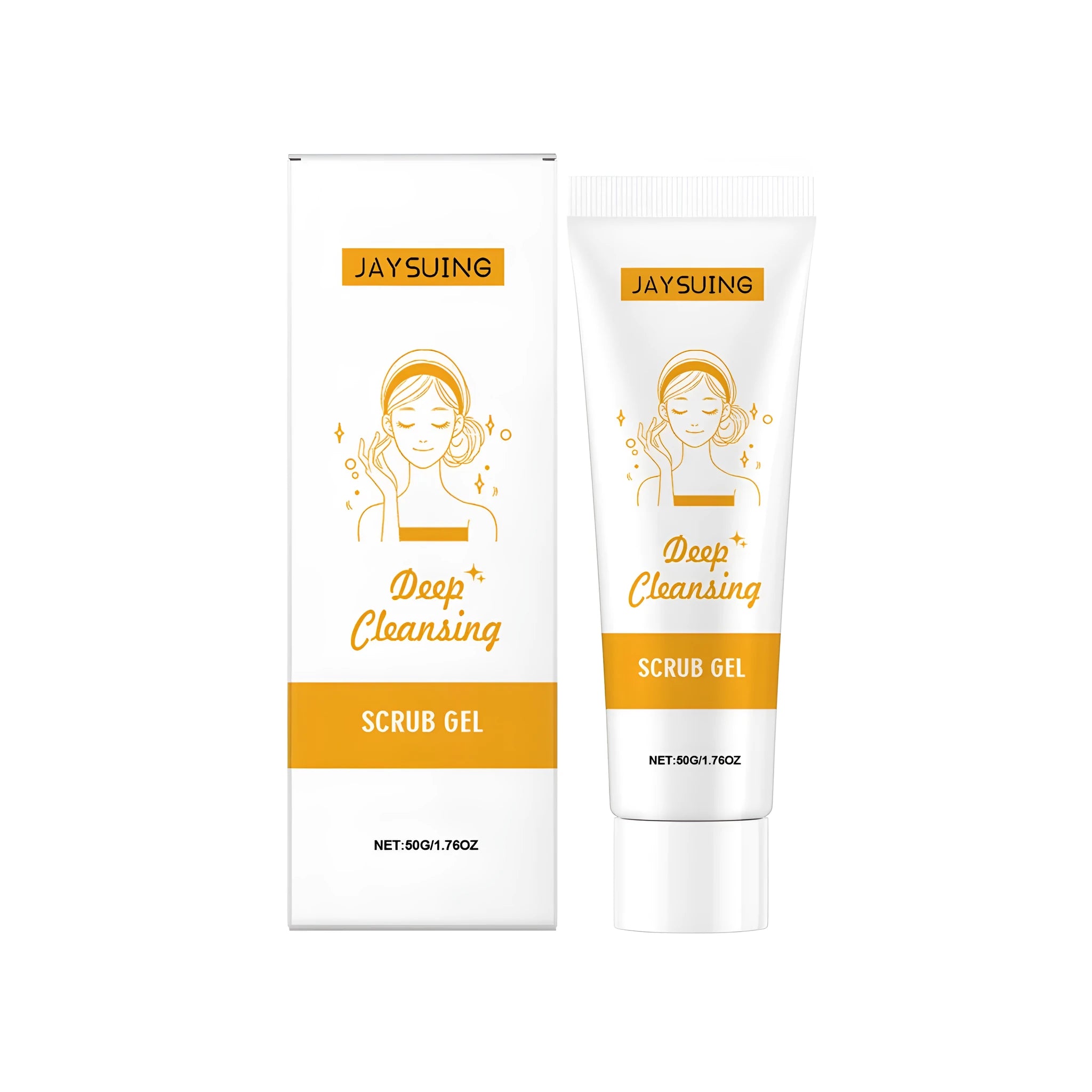 50g tube of deep cleansing scrub gel with Centella asiatica for combination skin