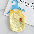 Blue mesh breathable strap pet vest for a dog, showing camisole design.