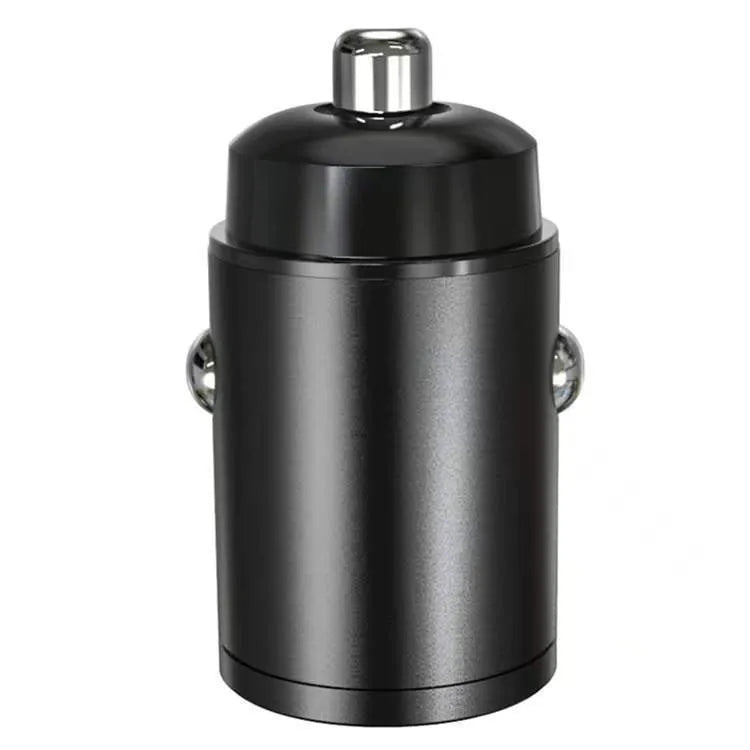 Mini 30W car cigarette lighter charger in zinc alloy housing with PD and QC fast charging