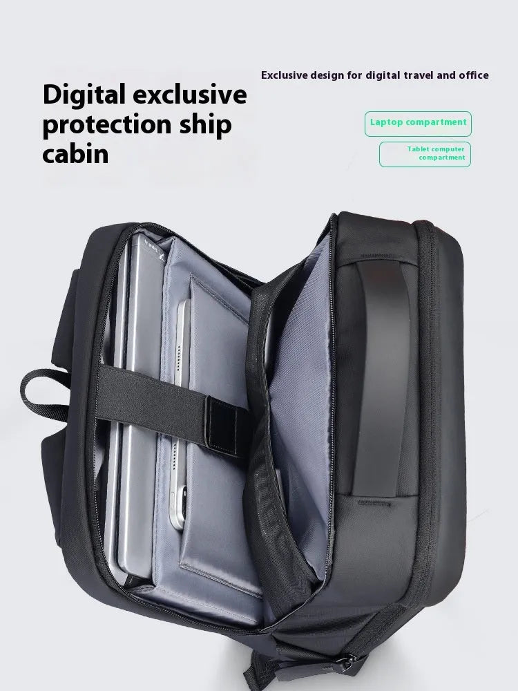 Graphite grey business backpack with USB charging port and 20 litre capacity