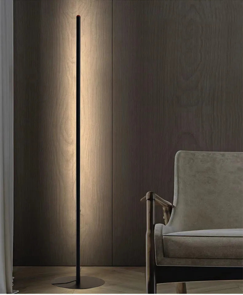 Vertical aluminium alloy floor lamp with LED light in modern simplicity style