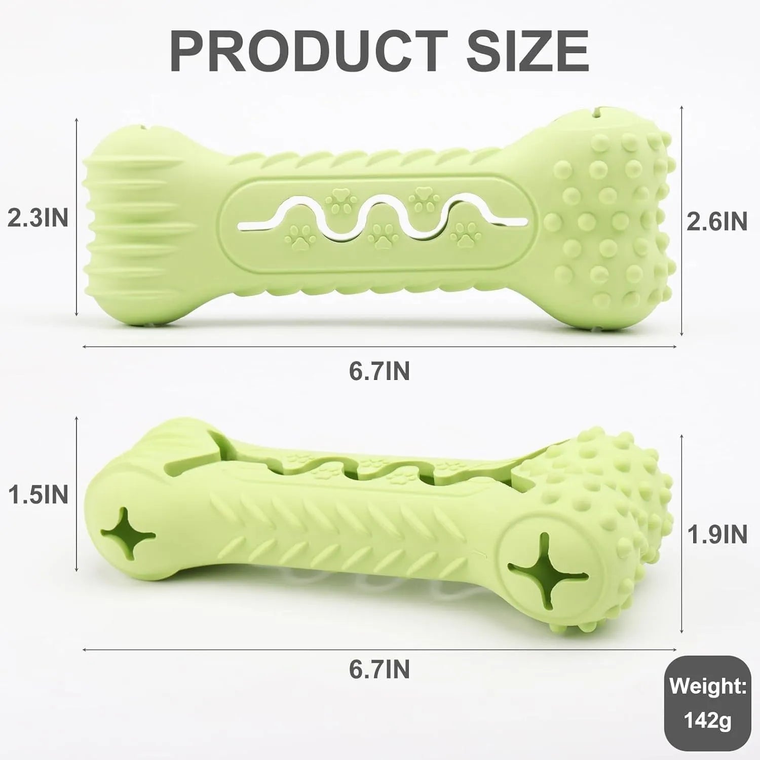 Blue natural rubber bone-shaped dog chew toy for aggressive chewers on a white background.