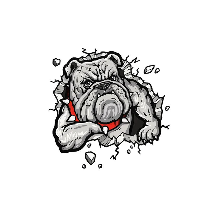 Grey dog pattern motorcycle decorative sticker measuring 17 by 17 centimetres