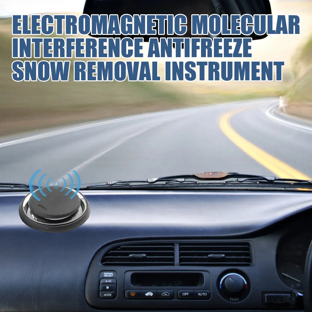 Black rectangular portable car de-icing instrument measuring 7.4x7.4x1.6cm for snow and ice removal