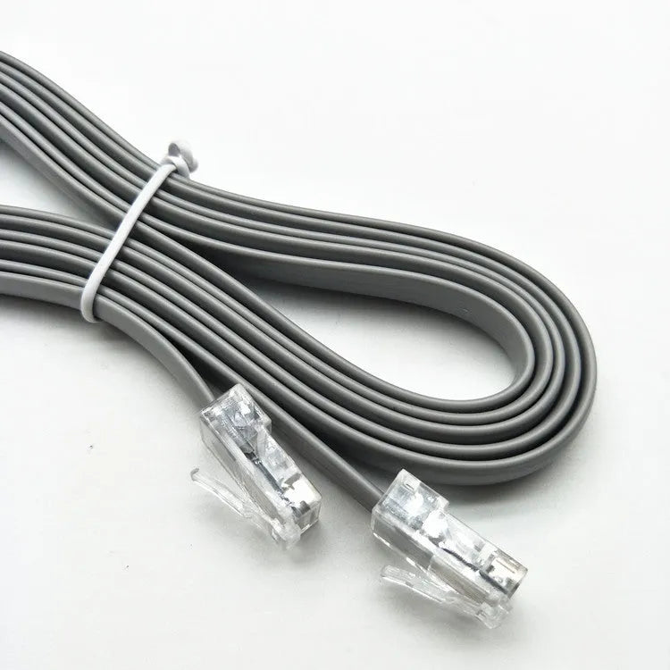 Silver grey CAT6 Ethernet cable with RJ-45 connectors measuring 2 metres in length