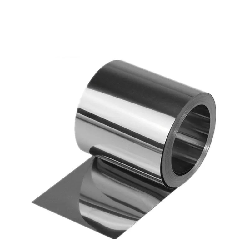 304 stainless steel metal strip on a ruler showing one metre length