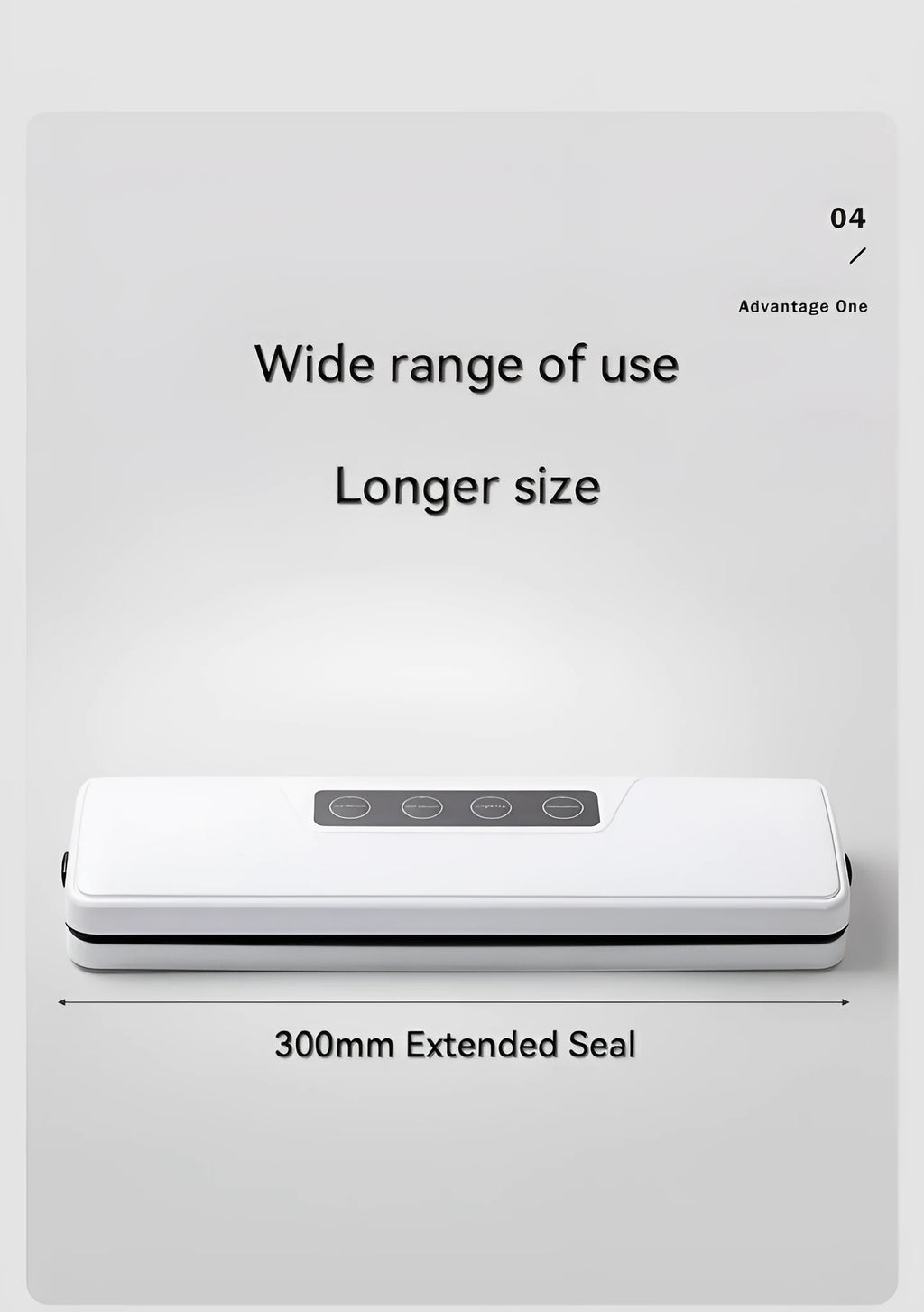 Small white automatic vacuum sealing machine for home food preservation on a kitchen counter.